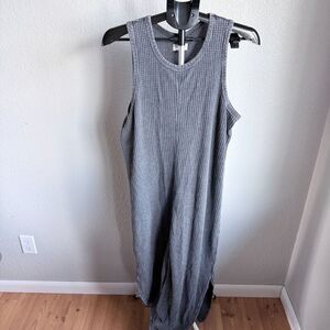 Thread and Supply Waffle Knit Ribbed Body Con Sleeveless Maxi Dress Women's L